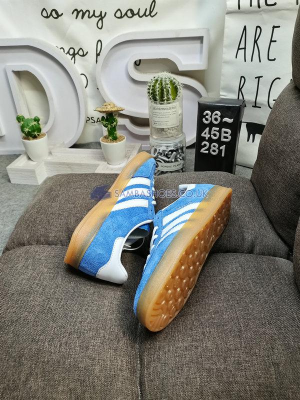 Adidas Gazelle Indoor "Blue Fusion Gum" - Blue Fusion/Footwear White/Gold Metallic - HQ8717 Classic Originals Shoes