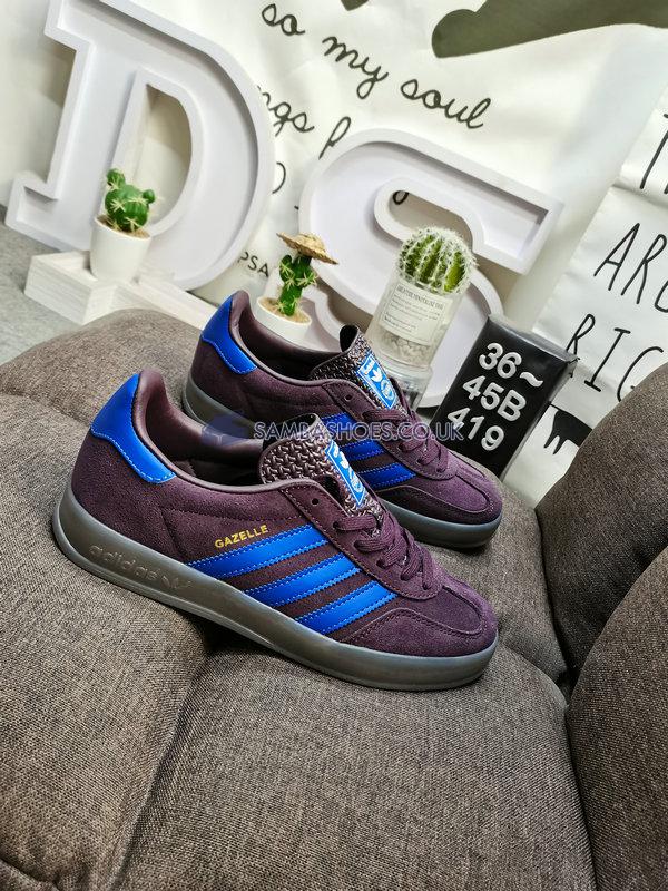 Adidas Gazelle Indoor "Maroon Lucid Blue" - Shadow Maroon/Semi Lucid Blue/Simple Brown - IG9980 Classic Originals Shoes