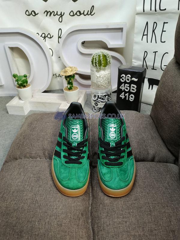 Adidas Gazelle Indoor "Green Black Gum" - Dgreen/Black1/Gum1 - G63198 Classic Originals Shoes