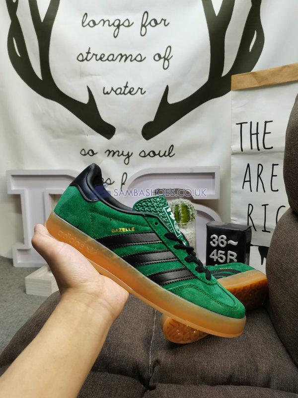 Adidas Gazelle Indoor "Green Black Gum" - Dgreen/Black1/Gum1 - G63198 Classic Originals Shoes