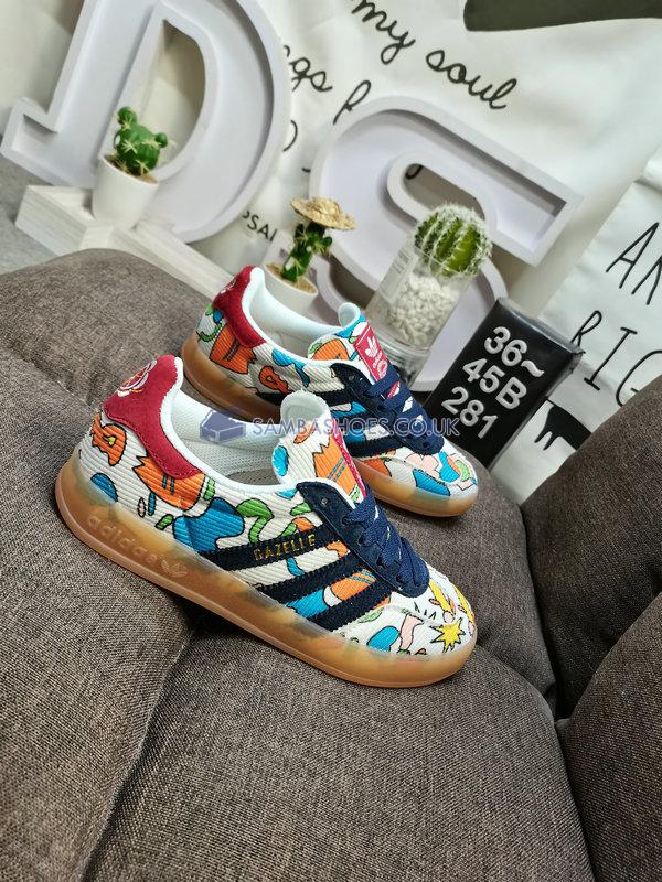 Sean Wotherspoon x Adidas Gazelle Indoor "Kaleidoscopic Lens" - Ecru Tint/Shadow Navy/Gum - IG2849 Classic Originals Shoes