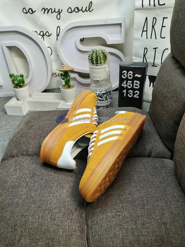 Adidas Gazelle Indoor "Orange Peel Gum" - Orange Peel/Cloud White/Gold Metallic - HQ8716 Classic Originals Shoes