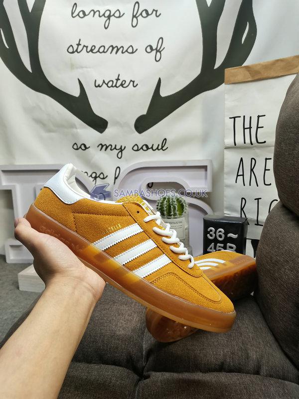 Adidas Gazelle Indoor "Orange Peel Gum" - Orange Peel/Cloud White/Gold Metallic - HQ8716 Classic Originals Shoes