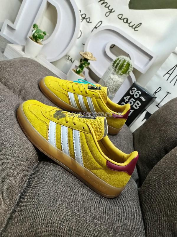 Adidas Gazelle Indoor "Bright Yellow Burgundy" - Bright Yellow/Cloud White/Collegiate Burgundy - IE7003 Classic Originals Shoes