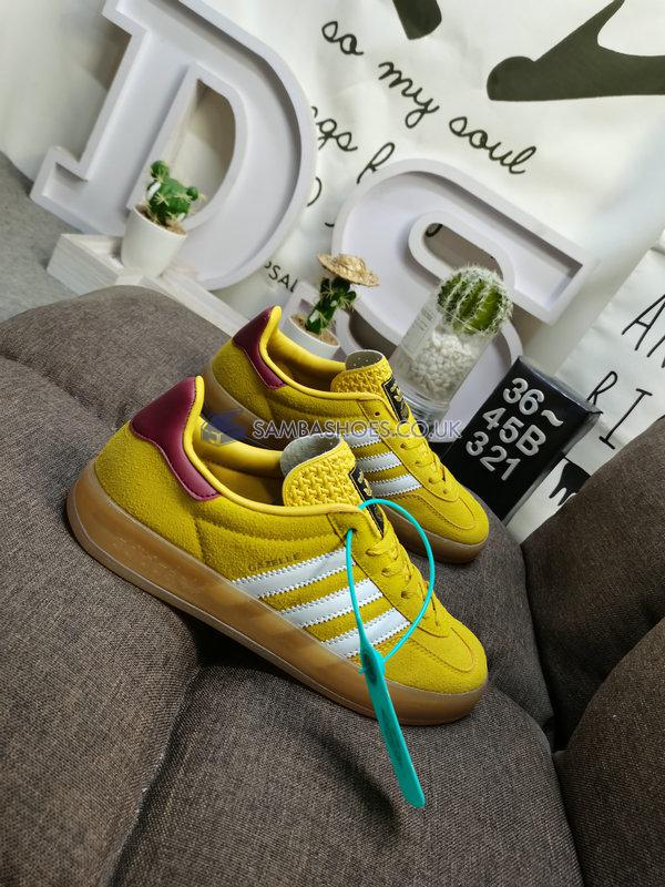 Adidas Gazelle Indoor "Bright Yellow Burgundy" - Bright Yellow/Cloud White/Collegiate Burgundy - IE7003 Classic Originals Shoes