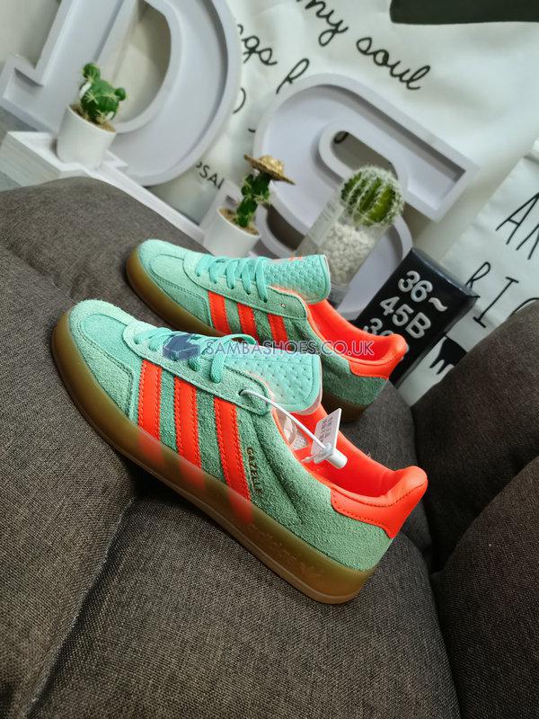 Adidas Gazelle Indoor "Pulse Mint Solar Orange" - Pulse Mint/Solar Orange/Gum Three - HQ8714 Classic Originals Shoes