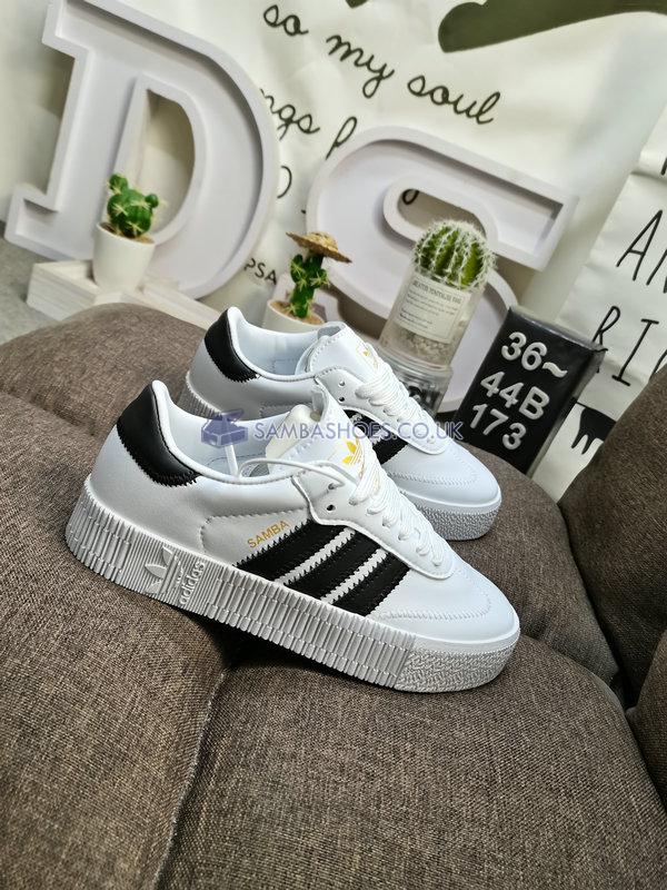 Adidas Sambarose "Footwear White" - Footwear White/Core Black/Gold Metallic - F34239 Classic Originals Shoes