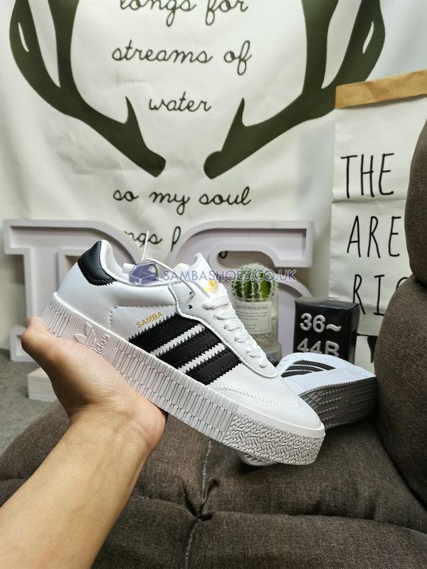 Adidas Sambarose "Footwear White" - Footwear White/Core Black/Gold Metallic - F34239 Classic Originals Shoes