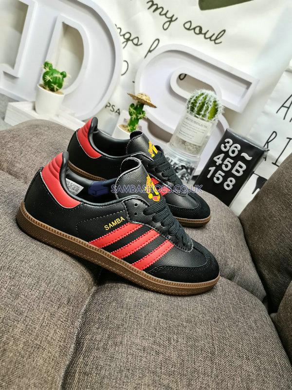 Manchester United x Adidas Samba Team "Black Real Red" - Core Black/Real Red/Gum - HQ7030 Classic Originals Shoes