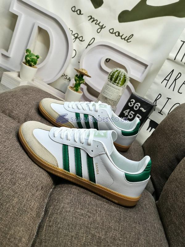 Adidas Samba OG "White Collegiate Green" - Footwear White/Collegiate Green/Vapour Green - EE5451 Classic Originals Shoes