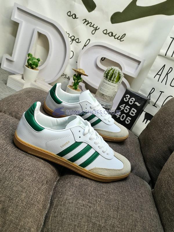 Adidas Samba OG "White Collegiate Green" - Footwear White/Collegiate Green/Vapour Green - EE5451 Classic Originals Shoes