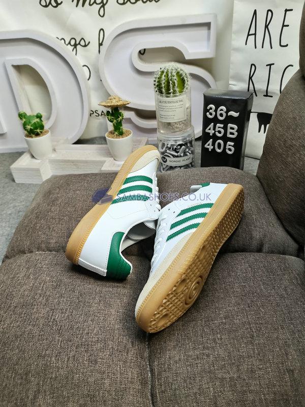 Adidas Samba OG "White Collegiate Green" - Footwear White/Collegiate Green/Vapour Green - EE5451 Classic Originals Shoes