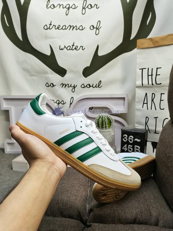 Adidas Samba OG "White Collegiate Green" - Footwear White/Collegiate Green/Vapour Green - EE5451 Classic Originals Shoes