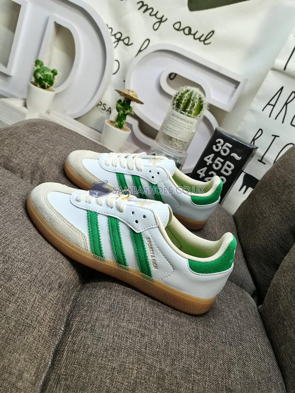 Sporty & Rich x Adidas Samba OG "White Green" - Cloud White/Green/Gum - HQ6075 Classic Originals Shoes