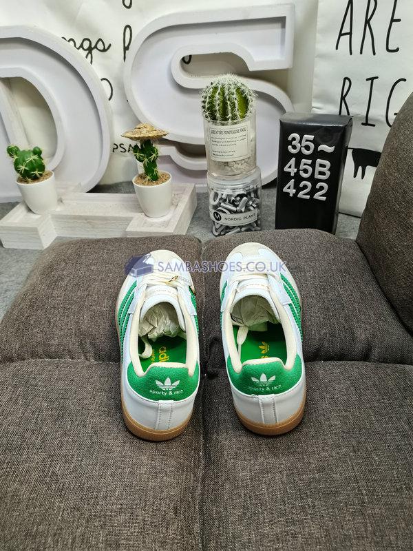 Sporty & Rich x Adidas Samba OG "White Green" - Cloud White/Green/Gum - HQ6075 Classic Originals Shoes