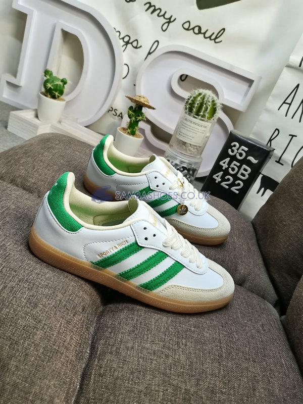 Sporty & Rich x Adidas Samba OG "White Green" - Cloud White/Green/Gum - HQ6075 Classic Originals Shoes