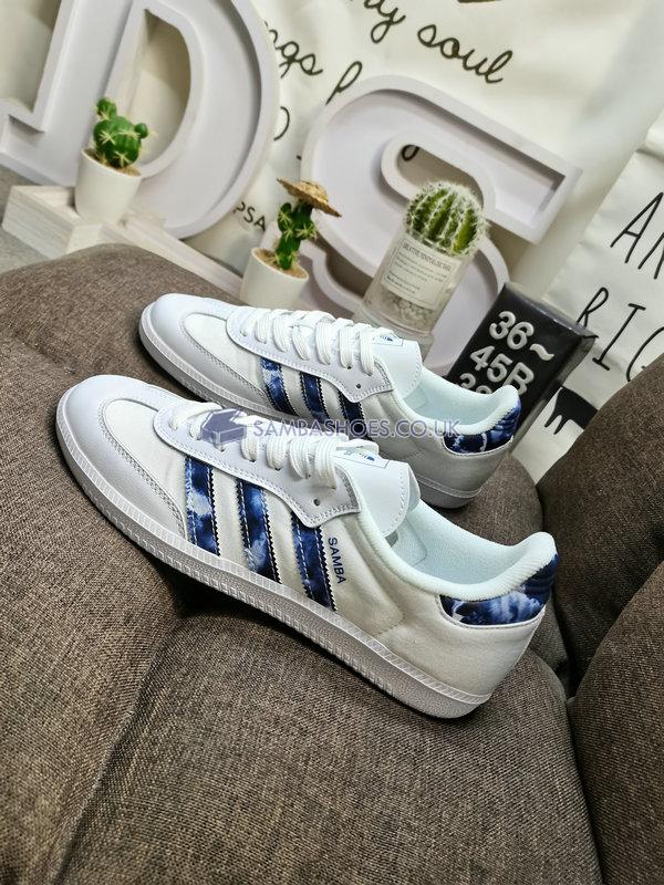 Adidas Samba "Tie Dye White" - Cloud White/Royal Blue/Cloud White - GZ7039 Classic Originals Shoes