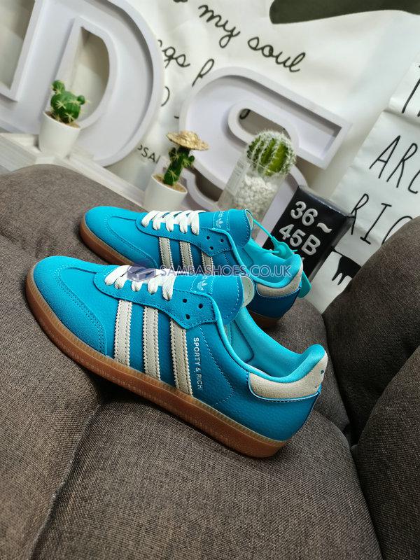 Sporty & Rich x Adidas Samba OG "Blue Rush" - Blue Rush/Cream White/Gum - IE6975 Classic Originals Shoes