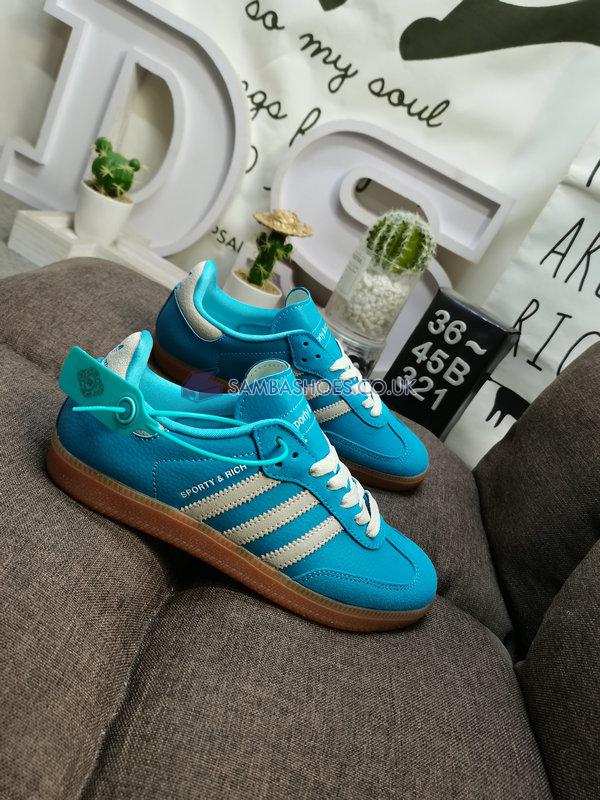 Sporty & Rich x Adidas Samba OG "Blue Rush" - Blue Rush/Cream White/Gum - IE6975 Classic Originals Shoes