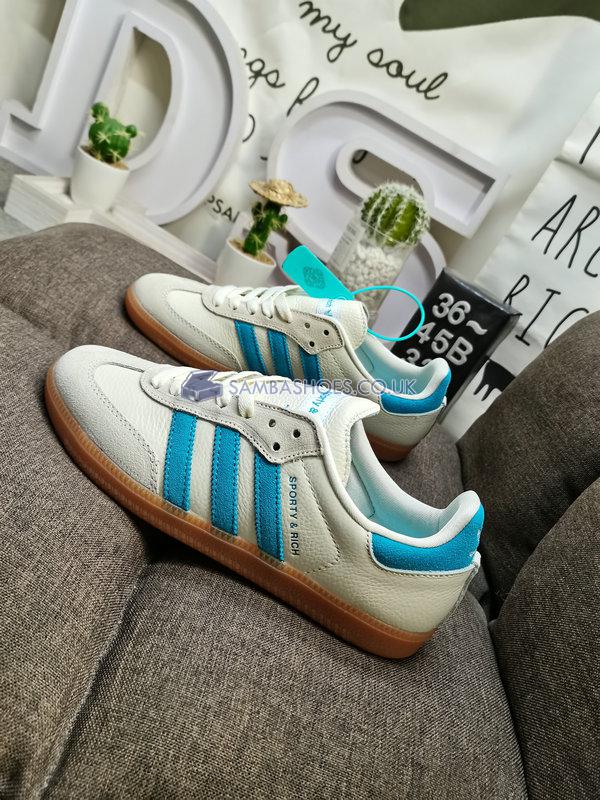 Sporty & Rich x Adidas Samba OG "Cream Blue" - Cream White/Blue Rush/Gum - IE7096 Classic Originals Shoes