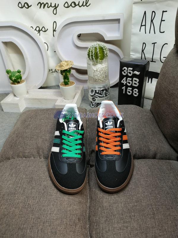 Adidas Samba "Black Orange Green" - Core Black/Orange/Footwear White - FW5386 Classic Originals Shoes