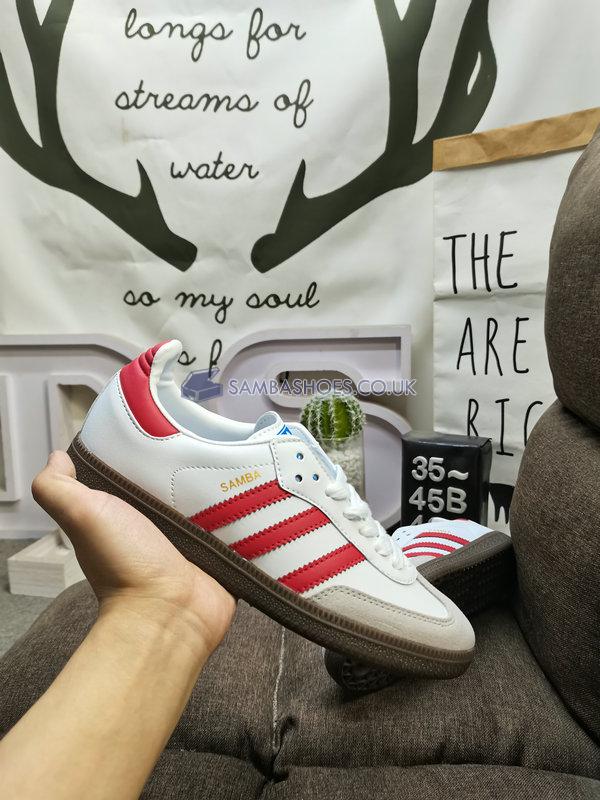 Adidas Samba OG "White Scarlet" - Cloud White/Better Scarlet/Supplier Colour - IG1025 Classic Originals Shoes