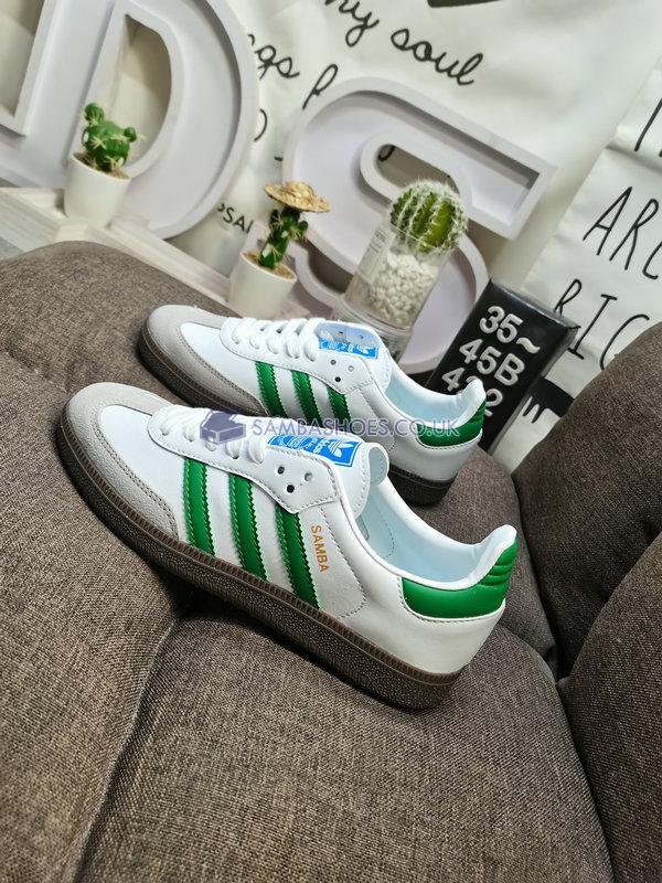 Adidas Samba OG "White Green" - Cloud White/Green/Supplier Colour - IG1024 Classic Originals Shoes