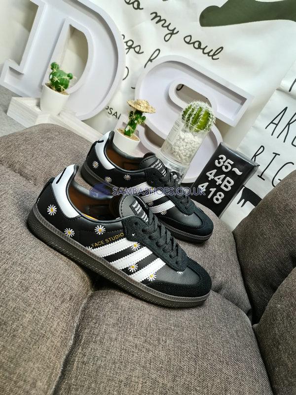 atmos x FACE x Adidas Samba OG "Embroidered Daisies" - Core Black/Footwear White/Gold Foil - H03848 Classic Originals Shoes