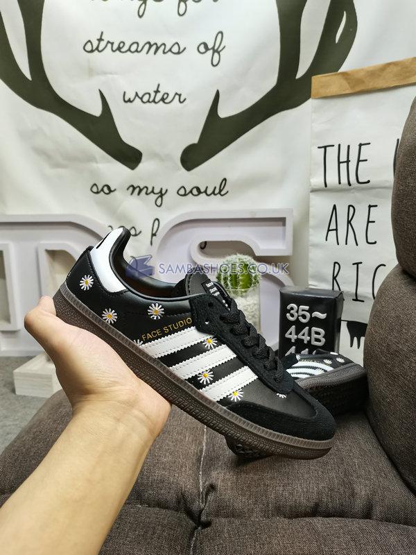 atmos x FACE x Adidas Samba OG "Embroidered Daisies" - Core Black/Footwear White/Gold Foil - H03848 Classic Originals Shoes