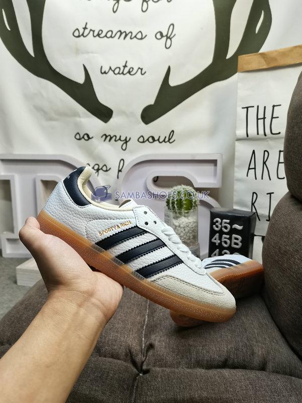 Sporty & Rich x Adidas Samba OG "White Legend Ink" - Cloud White/Legend Ink/Gum - HP3354 Classic Originals Shoes