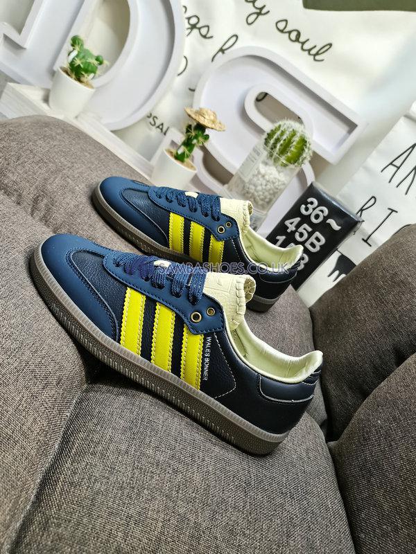 Wales Bonner x Adidas Samba "Collegiate Navy Yellow" - Collegiate Navy/Cream White/Yellow - S42595 Classic Originals Shoes