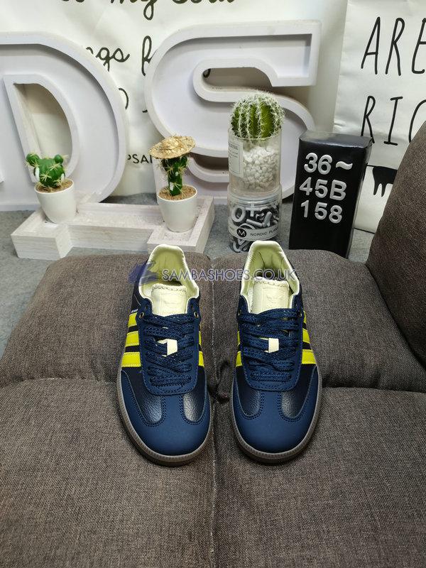 Wales Bonner x Adidas Samba "Collegiate Navy Yellow" - Collegiate Navy/Cream White/Yellow - S42595 Classic Originals Shoes