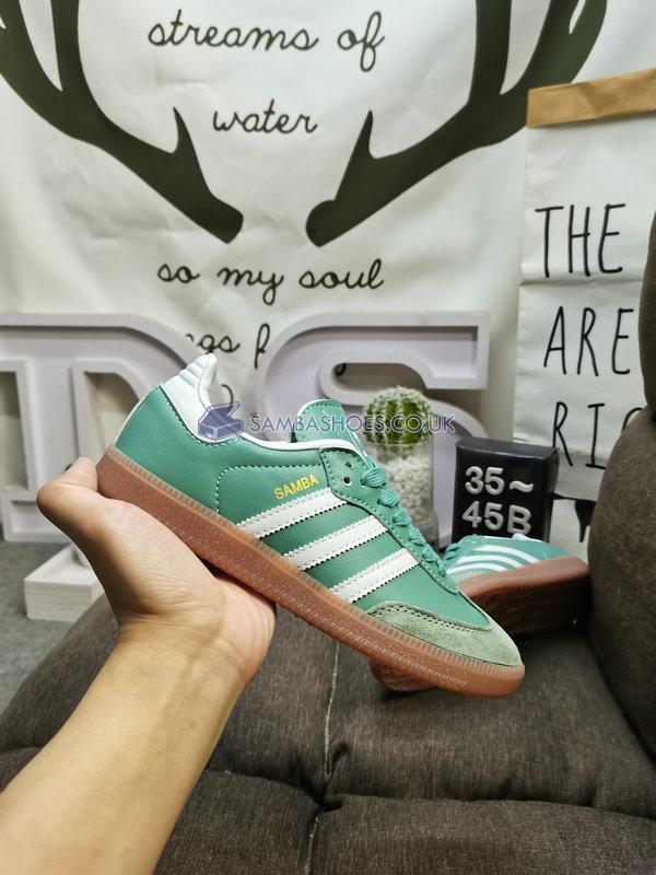 Adidas Samba OG "Silver Green Gum" - Silver Green/Chalk White/Gum - IE7011 Classic Originals Shoes