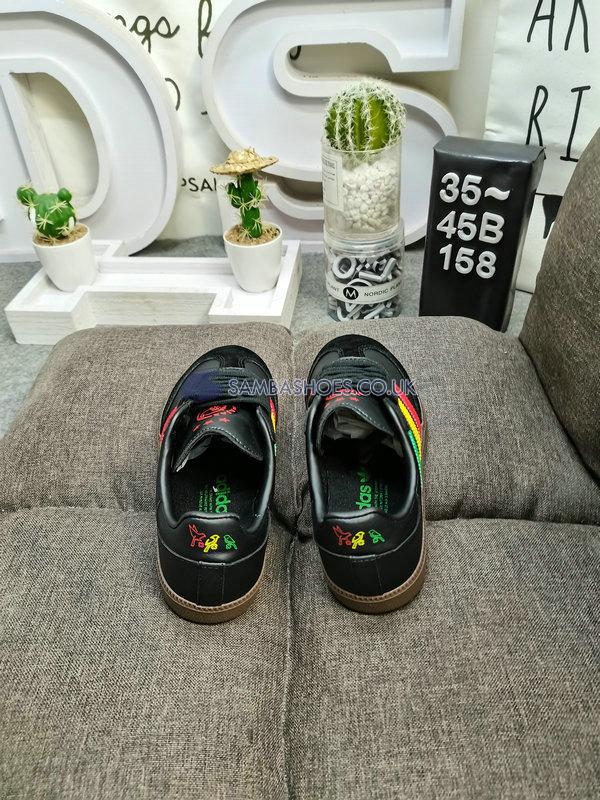 Ajax x Adidas Samba OG "Bob Marley Tribute - Three Little Birds" - Core Black/Utility Black/Gum 5 - GX2913 Classic Originals Shoes