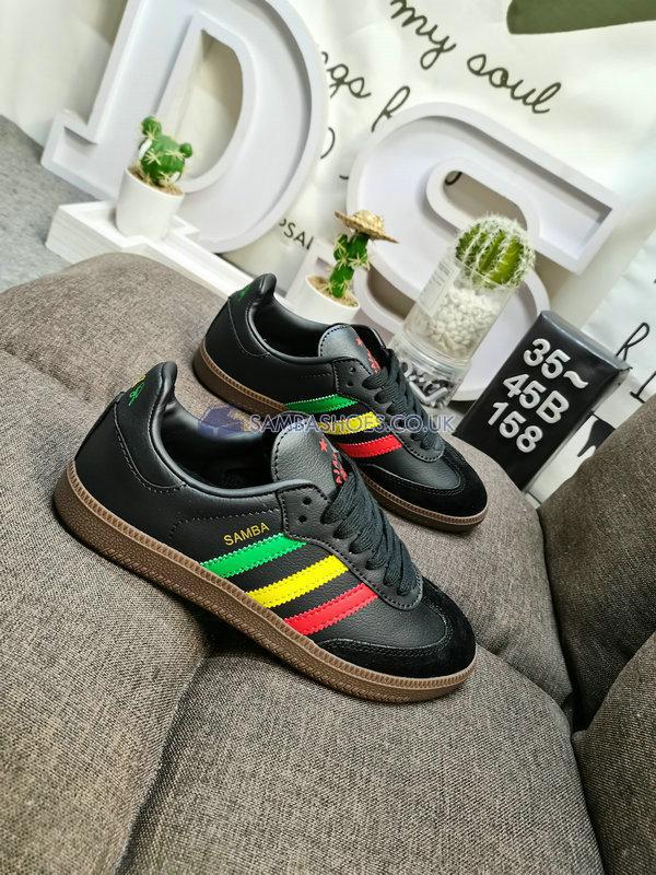 Ajax x Adidas Samba OG "Bob Marley Tribute - Three Little Birds" - Core Black/Utility Black/Gum 5 - GX2913 Classic Originals Shoes