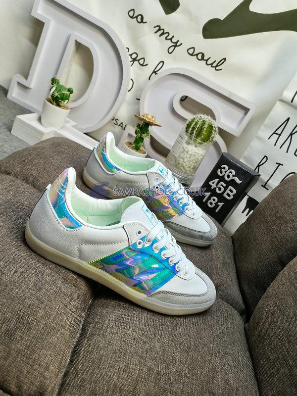 Adidas Samba OG "White Iridescent" - Grey Six/Pulse Yellow/Core Black - GX1024 Classic Originals Shoes