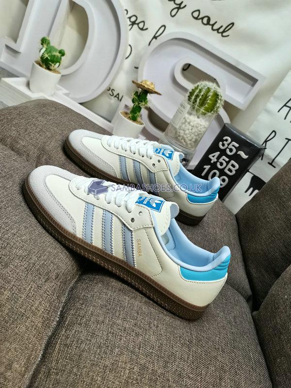 Adidas Samba OG "White Halo Blue" - Core White/Halo Blue/Gum - ID2055 Classic Originals Shoes