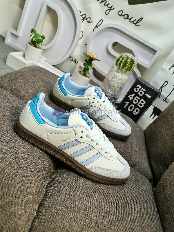 Adidas Samba OG "White Halo Blue" - Core White/Halo Blue/Gum - ID2055 Classic Originals Shoes