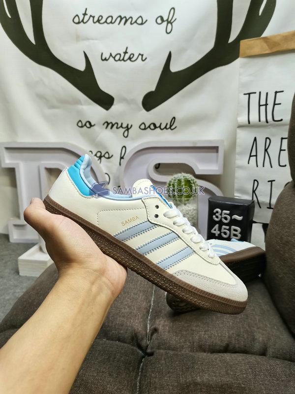 Adidas Samba OG "White Halo Blue" - Core White/Halo Blue/Gum - ID2055 Classic Originals Shoes