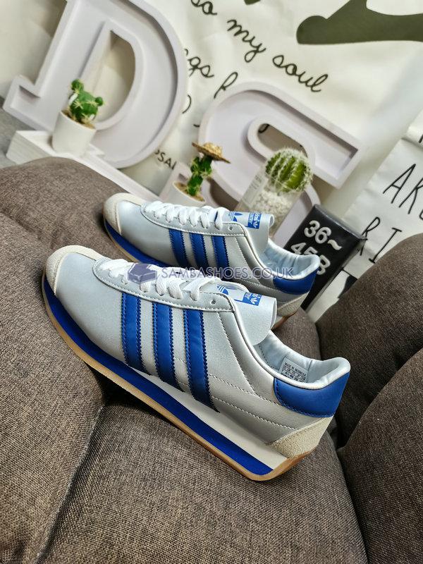 Adidas Country OG "Matte Silver Bright Blue" - Matte Silver/Bright Blue/Cloud White - IE4230 Classic Originals Shoes