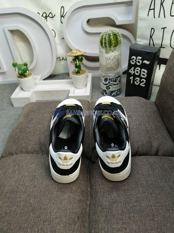 Adidas Superstar XLG "Black White Ostrich" - Core Black/Footwear White/Gold Metallic - ID7770 Classic Originals Shoes