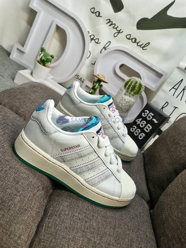 Fefei Ruan x Adidas Superstar XLG "Chinese New Year Pack" - White/Light Grey/Peacock Blue - ID1140 Classic Originals Shoes