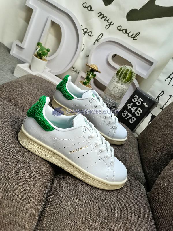 The Simpsons x Adidas Stan Smith "Homer Simpson" - Cloud White/Green-Cream White - IE7564 Classic Originals Shoes