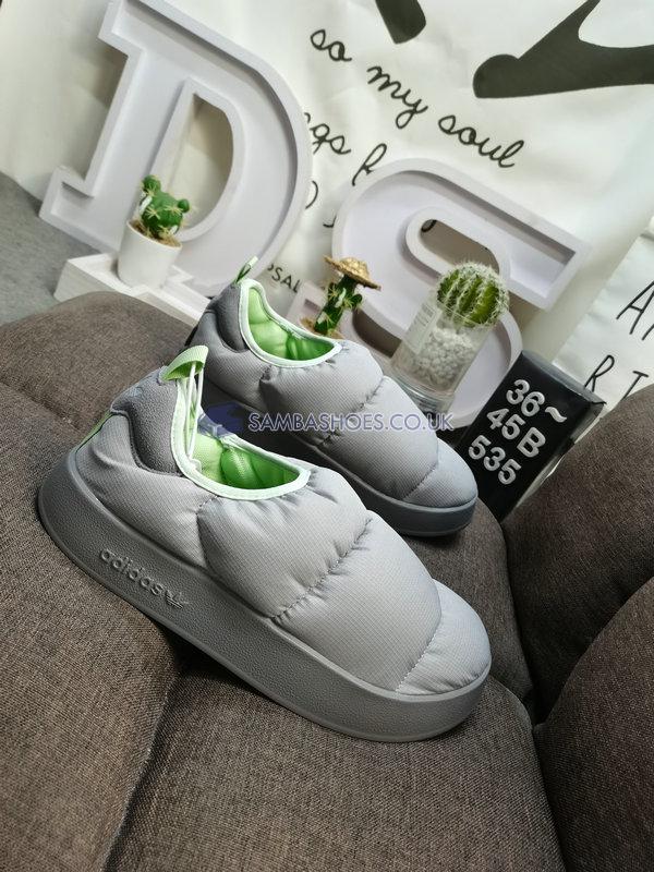 Adidas Puffylette "Charcoal Solid Grey" - Charcoal Solid Grey/Linen Green/Magic Lime - GW9482 Classic Originals Shoes