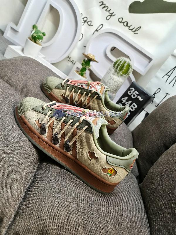 Melting Sadness x Adidas Superstar "Rabbit Hole" - Green/Brown - H06340 Classic Originals Shoes