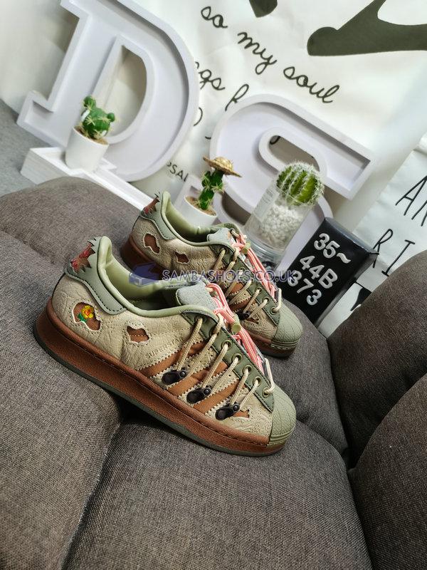 Melting Sadness x Adidas Superstar "Rabbit Hole" - Green/Brown - H06340 Classic Originals Shoes