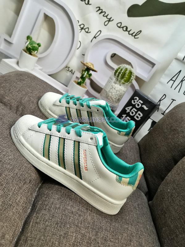 Adidas Superstar "Cream White Green Gold" - Cream White/Green/Gold - IE2931 Classic Originals Shoes