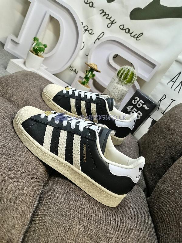 Adidas Superstar "Debossed Stripes - Black Cream White" - Core Black/Cloud White/Cream White - ID4676 Classic Originals Shoes