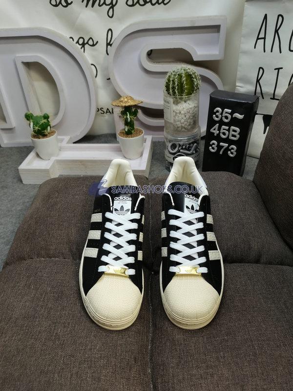 Adidas Superstar "Debossed Stripes - Black Cream White" - Core Black/Cloud White/Cream White - ID4676 Classic Originals Shoes