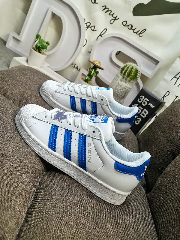 Adidas Superstar "White True Blue" - Cloud White/True Blue-Gold Metallic - H68093 Classic Originals Shoes